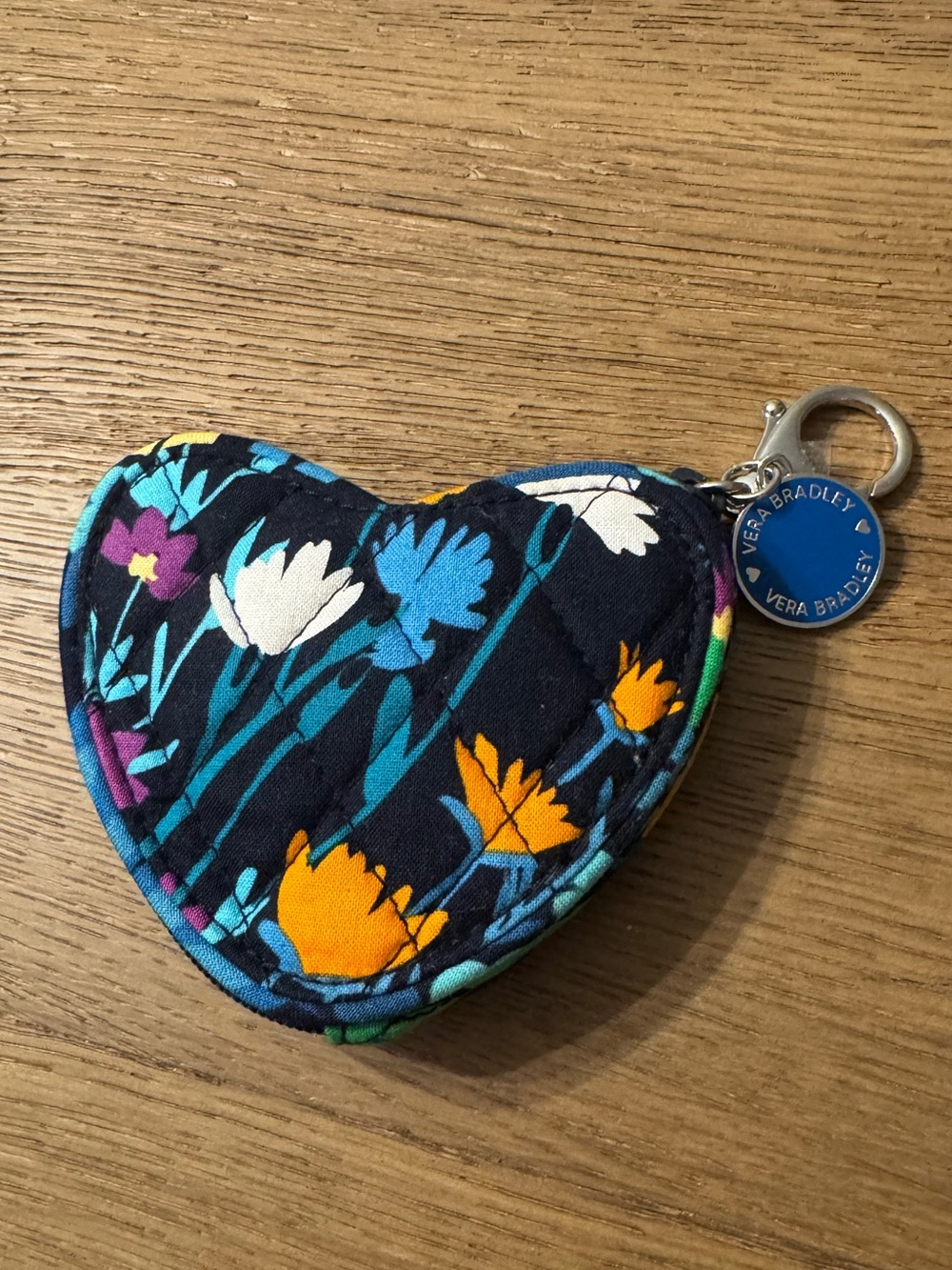 Vera Bradley Midnight Blues Sweetheart Heart Shaped Coin Purse